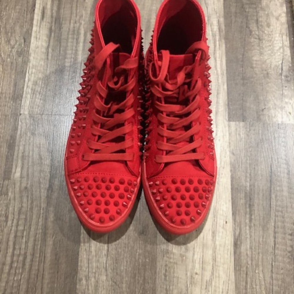 Steve Madden red spiked sneakers